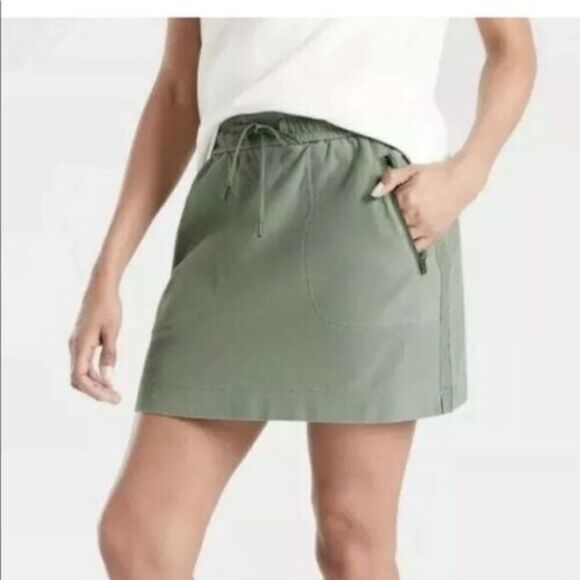 Athleta Farallon Green Drawstring Mini Skirt Size 4 - Picture 1 of 10